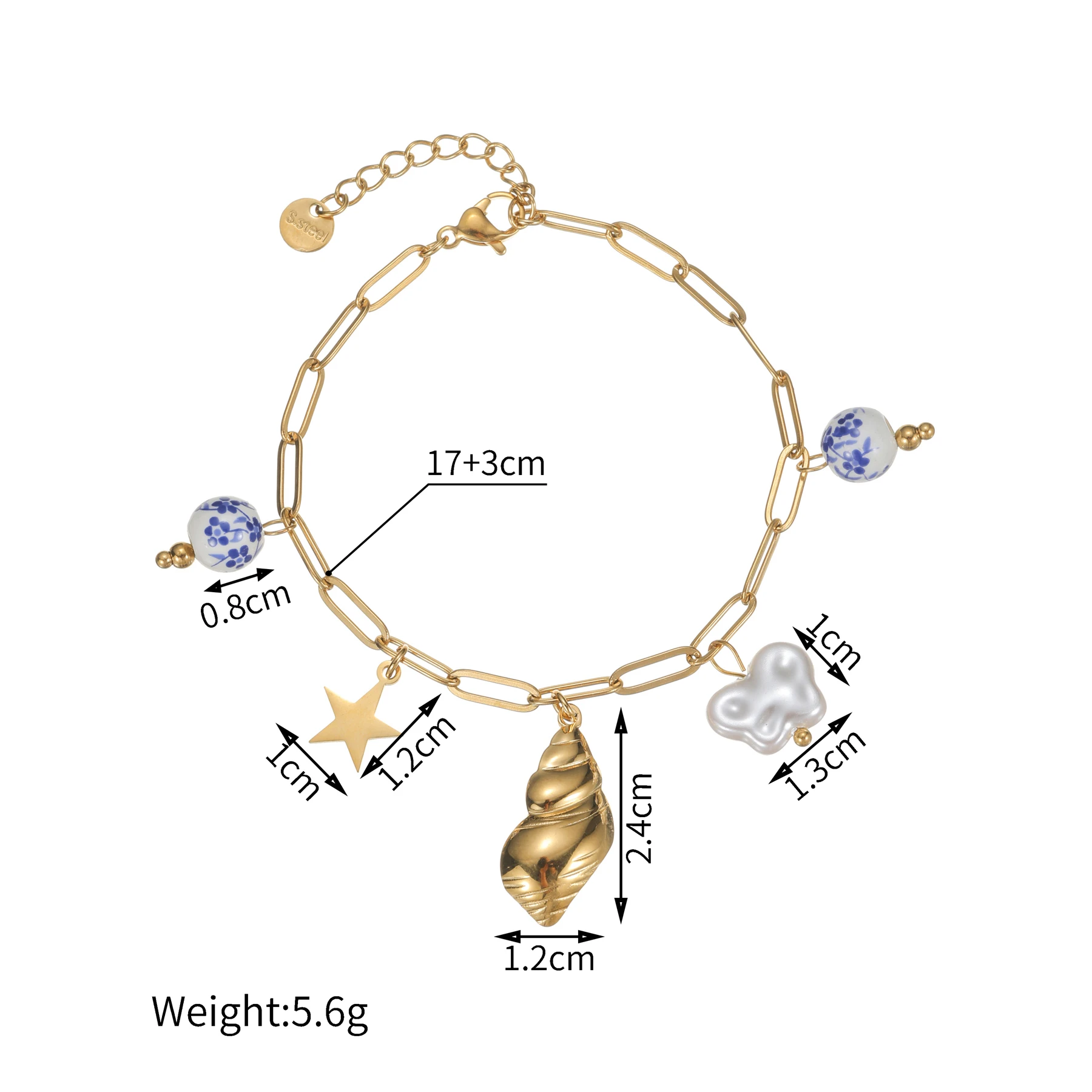 Fashion Ceramic Shell Necklace & Bracelet Set for Women