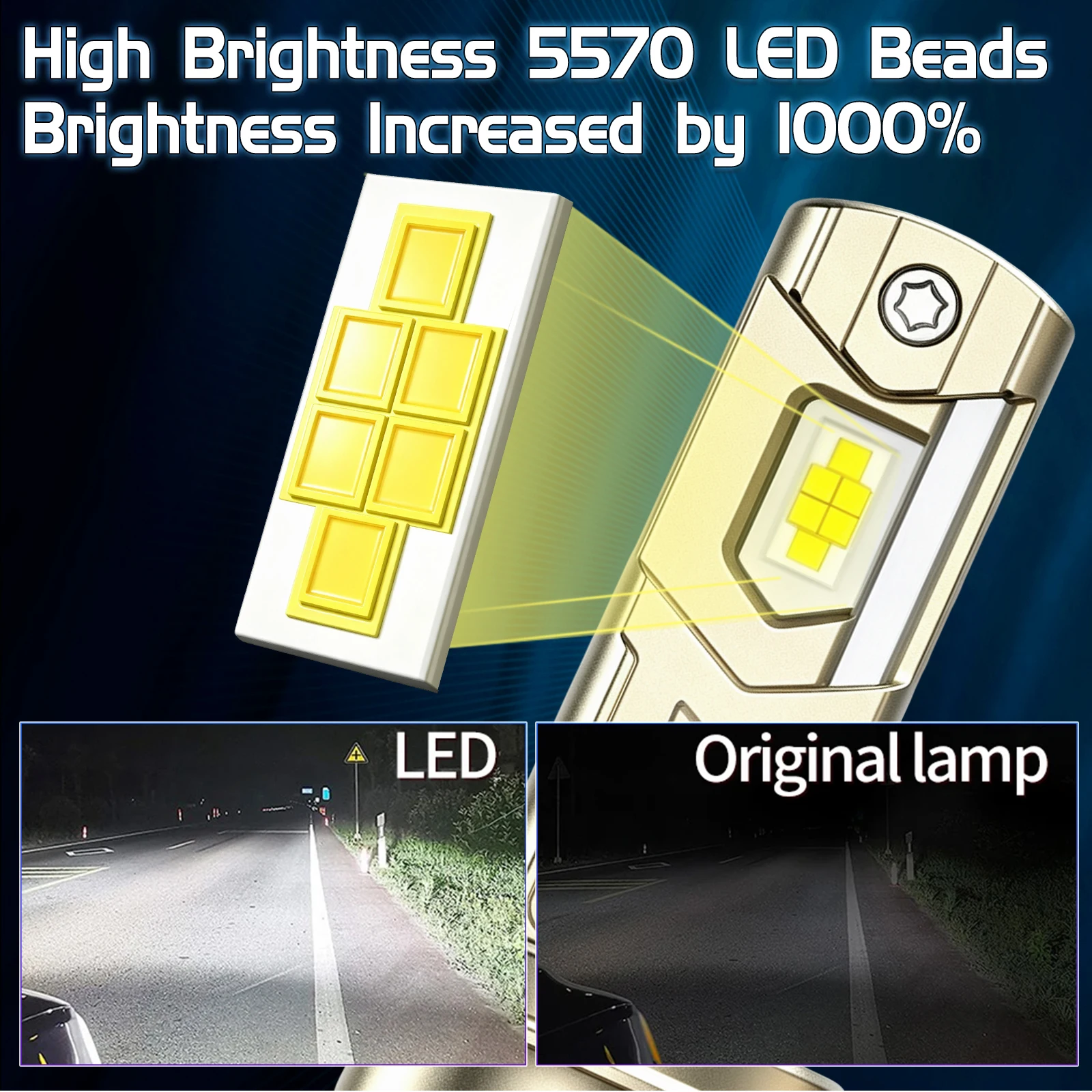 Bullvision H7 LED Canbus Headlight Super HB4 H11 H4 H1 9012 HB3 9005 9006 H8 Lights Plug-N-Play Bulbs 300W 6000K Auto Fog Lamp