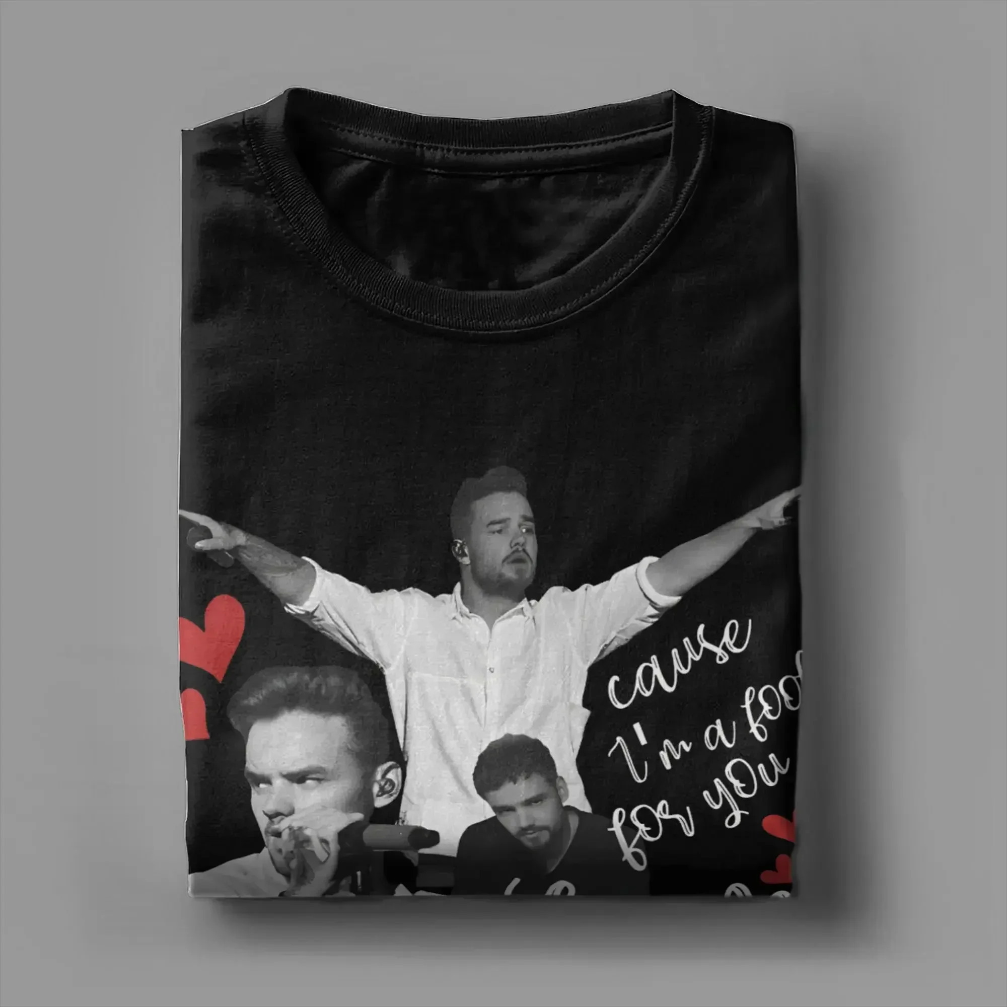 Pria Wanita dicetak Liam Payne Singer 1993-2024 T Shirt Tee Vintage 1D Band t-shirt pakaian