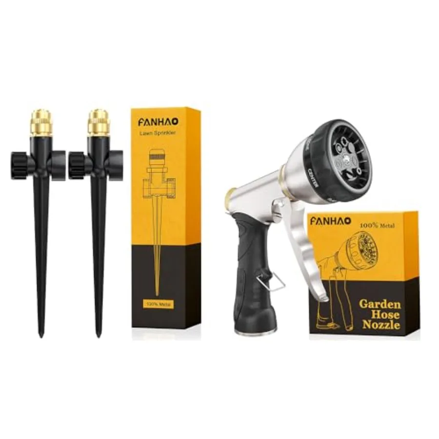 

Металлический разбрызгиватель для газона с металлическим насадным распылителем для шланга, серебристый, для эффективного наружного полива