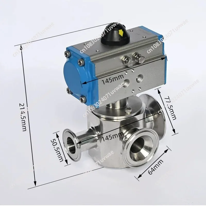 304 paste filling machine rotary valve, pneumatic three-way rotary valve, pneumatic actuator rotary accessories