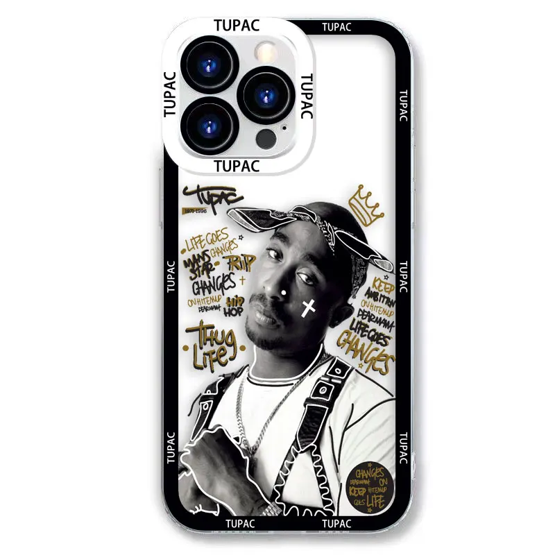 Hot Rapper Singer 2pac Tupac Angel Eyes Clear Phone Case For OPPO RENO 11 11F 10 8 8Z 8T 7 7Z 6 6Z 5G 5 5F 4 2 FIND X3 LITE Case