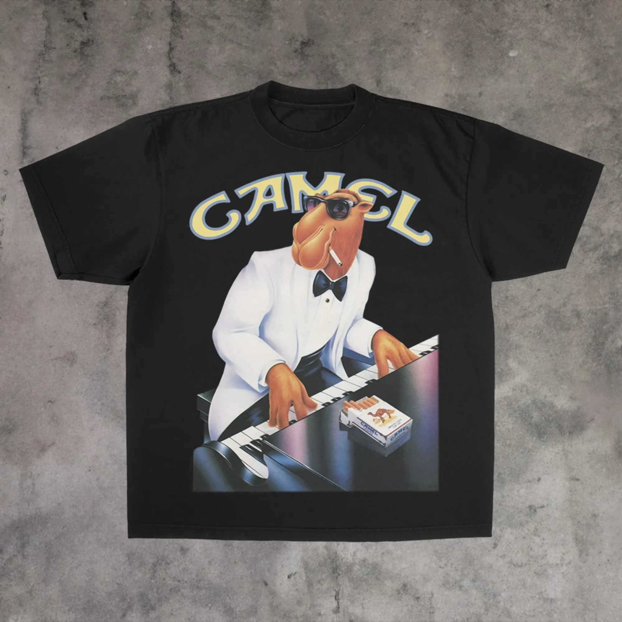 Y2k Sommer Baumwoll-T-Shirt mit Camel-Zigaretten-Grafik 2026 Sommer Neu Amerikanischer Stil Tough Guy Herrenmode – Detail 6
