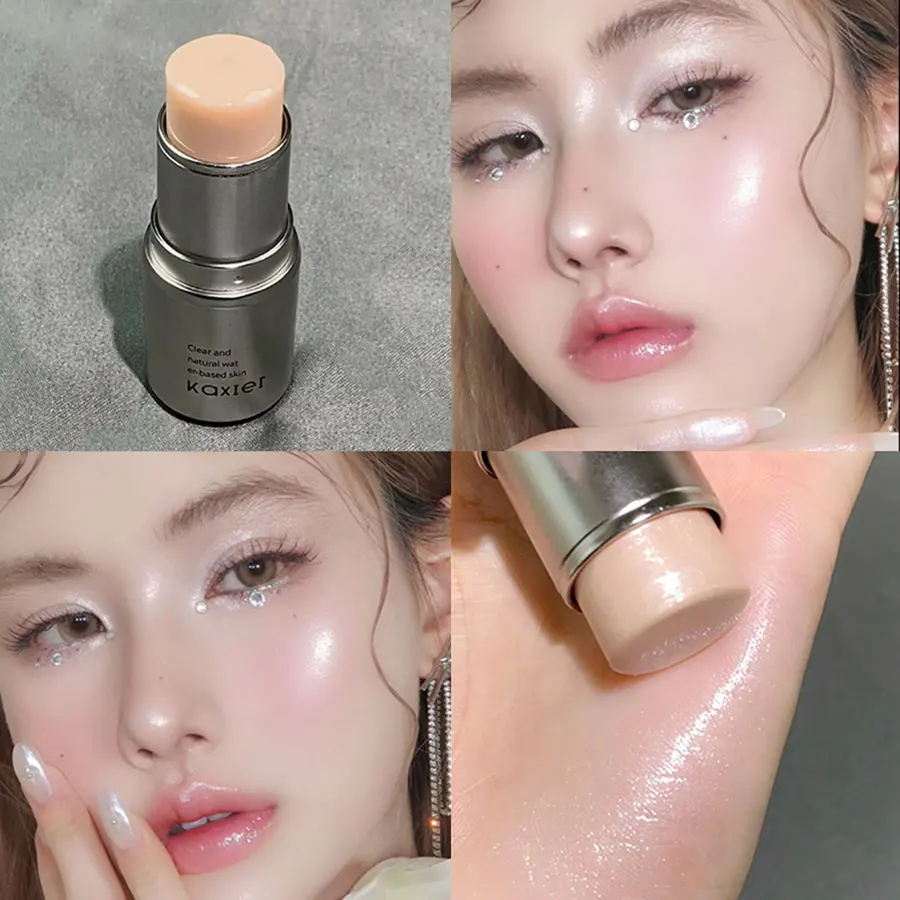 1Pcs Water-gloss Gel Highlight Stick Naturally Brightens The Face, Fine Glitter Highlight, Women's Blush, Lazy Highlighter Stick