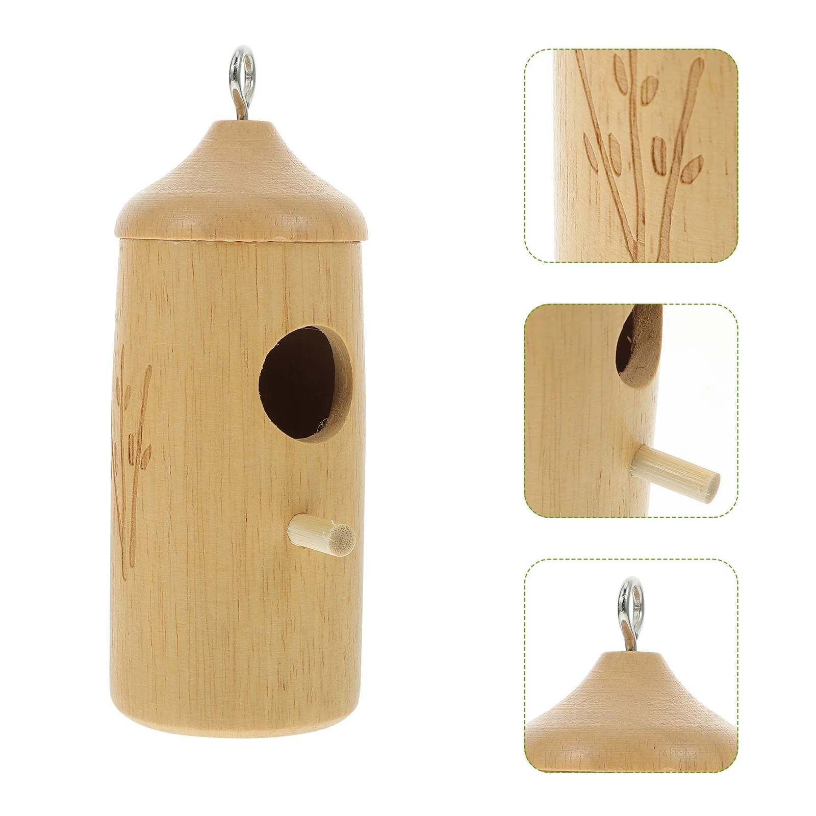 

Hanging Wooden Hummingbird House Durable Safe Garden Balcony Porch Outdoor Nesting Decoration Hummingbird House