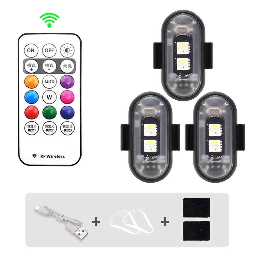 RGB Led Scooter Strobe Lights Fiets LED Flash Positie Draadloos Licht Vliegtuigen Vliegtuig Helikopter Waarschuwingslichten Accessoires