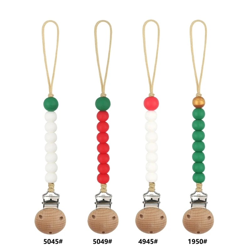 

Anti-drop Pacifier Chain Silicone Beads Holder Teethers Xmas Theme