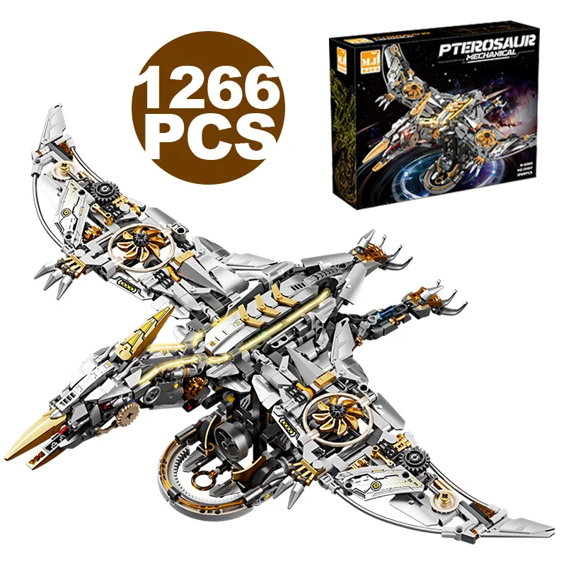 

2026 MOC Mechanical Pterosaur Building Blocks Set Animal Model Dinosaur Assemble Bricks Educational Toys Gift For Boy Girl Adult