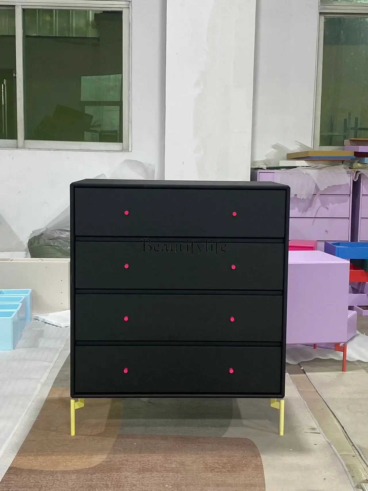 

LXBlack Designer Matte Four Drawers LockersSSS