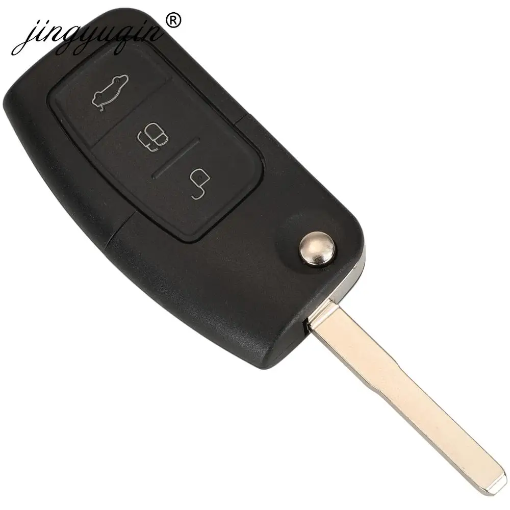 jingyuqin 433MHz 4D63 4D60 3 Buttons Flip Folding Remote Control Key for Ford Fusion Focus Mondeo Fiesta Galaxy Fob HU101 Blade