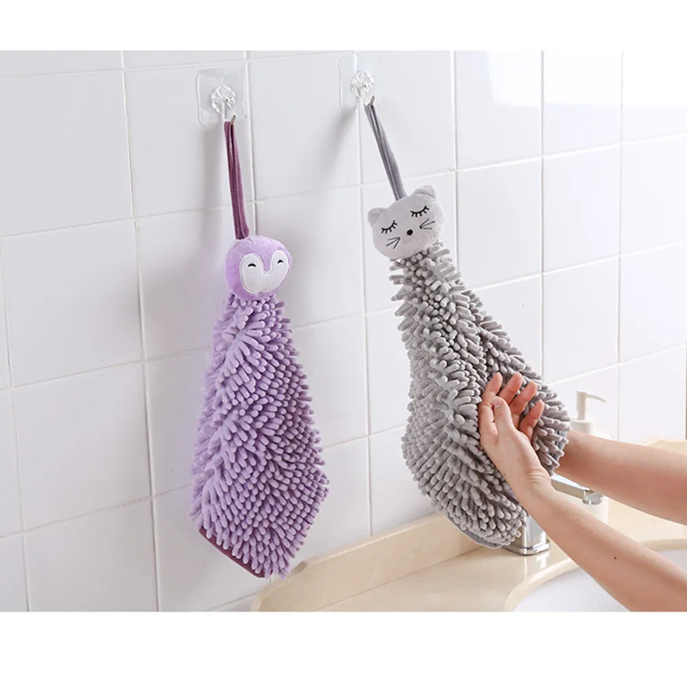 1Pcs Creative Hanging Square Towel High Absorption Microfiber Tough Texture Non Shedding Comfortable for Kids Home Use