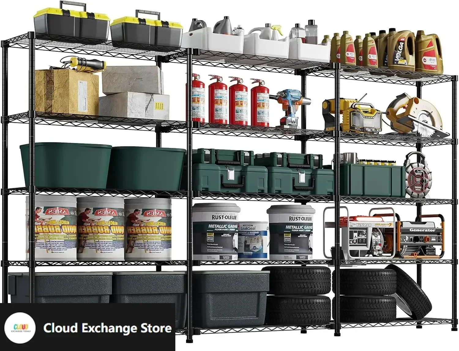 

5 Tier Storage Shelves 88.5''W Wire Shelving Unit with Shelf Heavy Duty Metal Shelves for Storage Adjustable