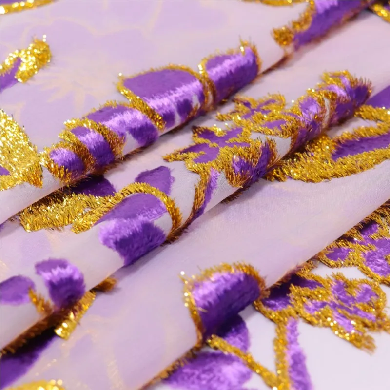 High-end custom-made dress and cheongsam made of woven velvet brocade jacquard viscose fabric