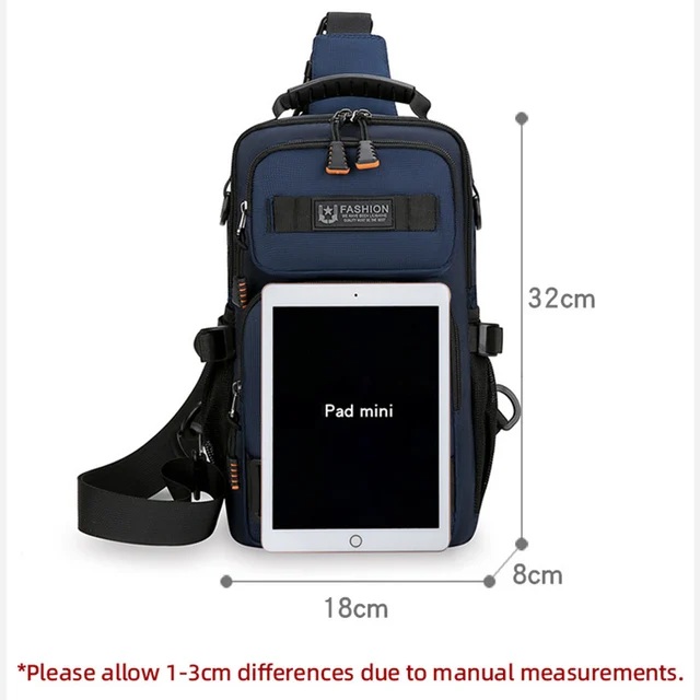 Men Multifunctional Chest Bag Lightweight Simple Multi-pockets Shoulder Bags Outdoor Sports Hiking Cycling Crossbody Bag – view 2