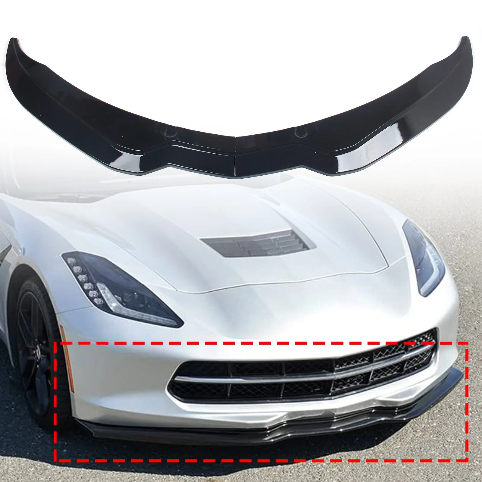 For Corvette C7 2014-2019 Decoration Parts Front Bumper Lip Chin Air Dam Splitter Tuning Accessories