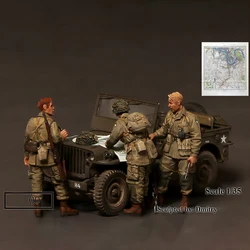 1/35 Resin Model Figure Kits GK , Three People，No Car，Military Theme，Unassembled And Unpainted,372C