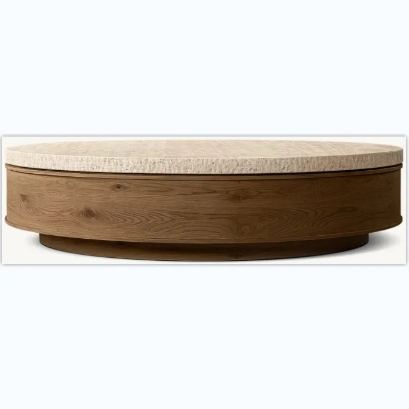 American solid wood high-end coffee table living room home tee table desktop marble cave stone design