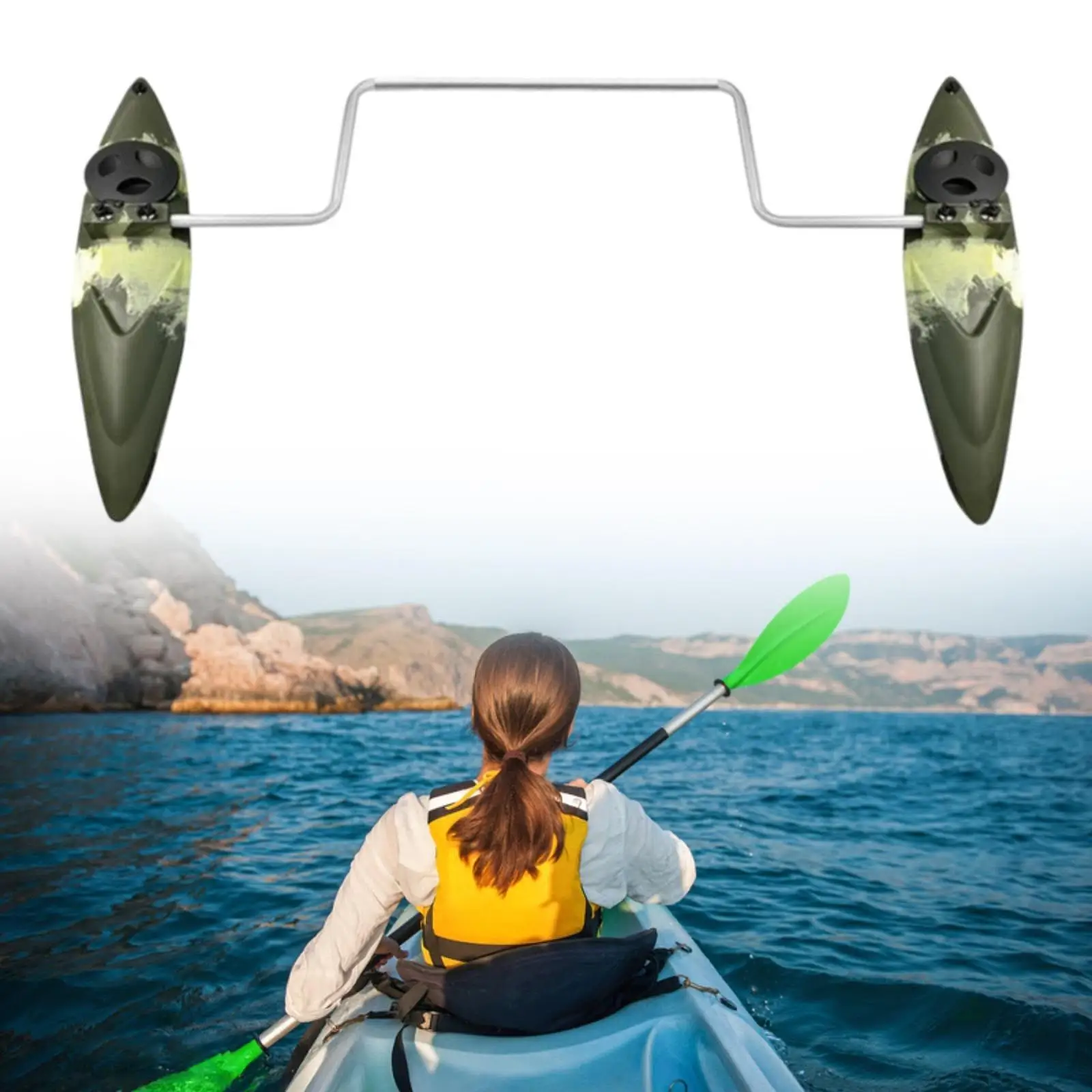 

Kayak Stabilizers Outrigger Floats,Standing Float Easy Installation with Sided Arms Rod for Fishing Boats Canoes Fishing