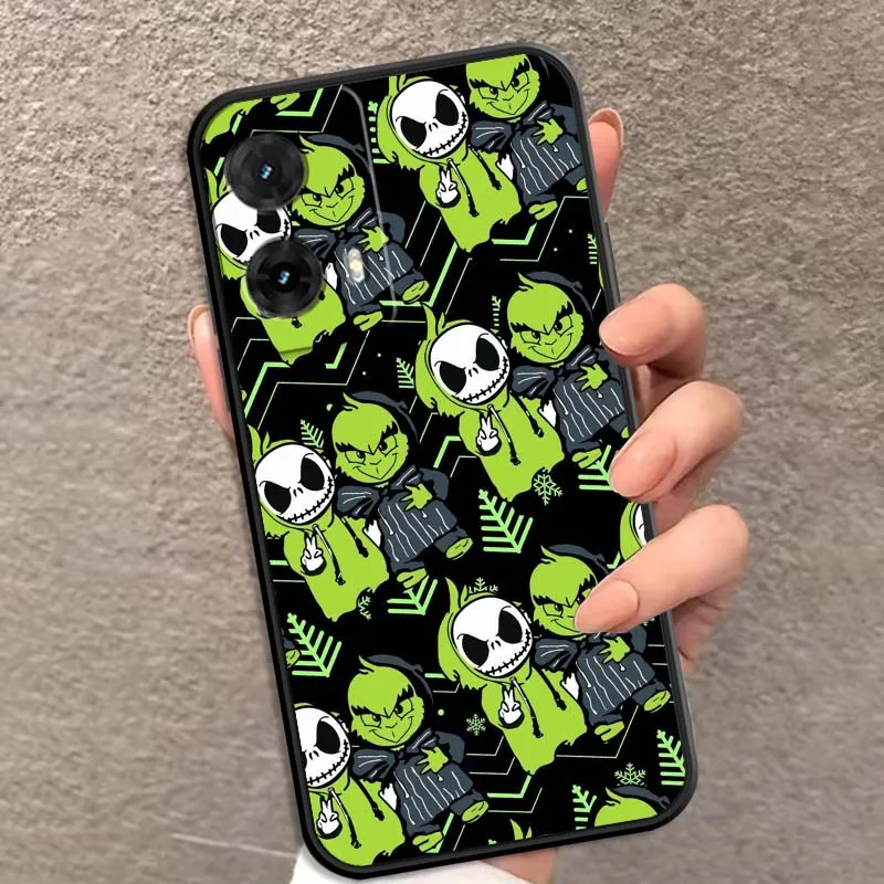 Cute Christmas Eve Scare Cool For Motorola G85 Edge 50 G24 G35 G14 G04 40 G72 G34 G31 G Stylus G54 G13 G32 5G Black Phone Case