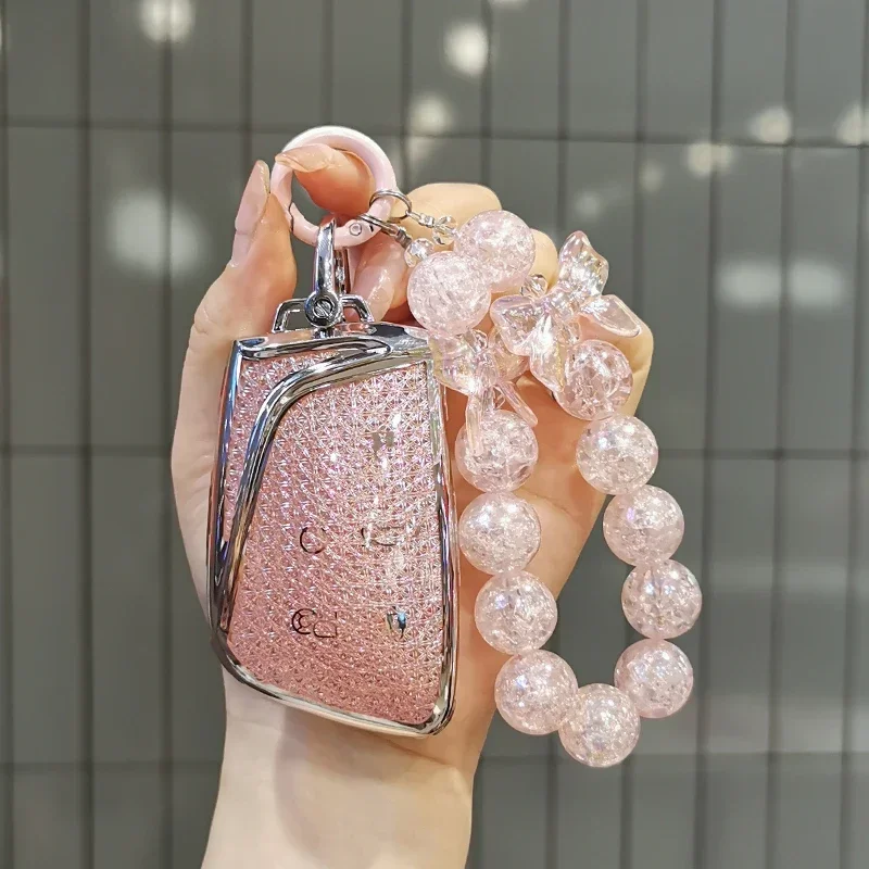 

Suitable for Aeolus keycase Friday L7 SKY EV01 Haohan keycover keyshell car buckle bag Diamond Car Key HolderKeychain for Women