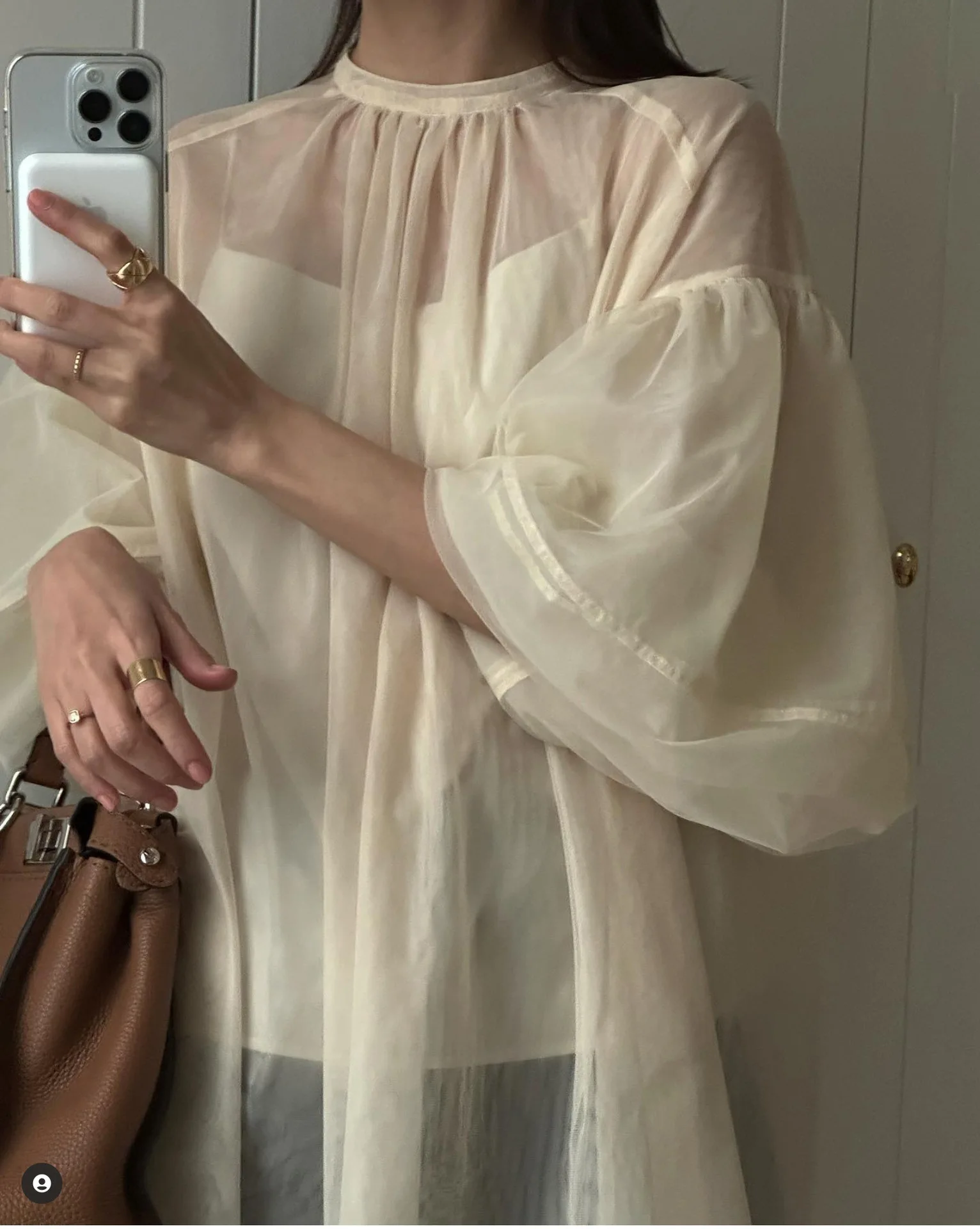 Kuzuwata O Neck Solid Color Lantern Sleeve Blouses Loose Casual Shirts JAPAN Vintage Blusas Mujer De Moda 2024 with Camis Vest