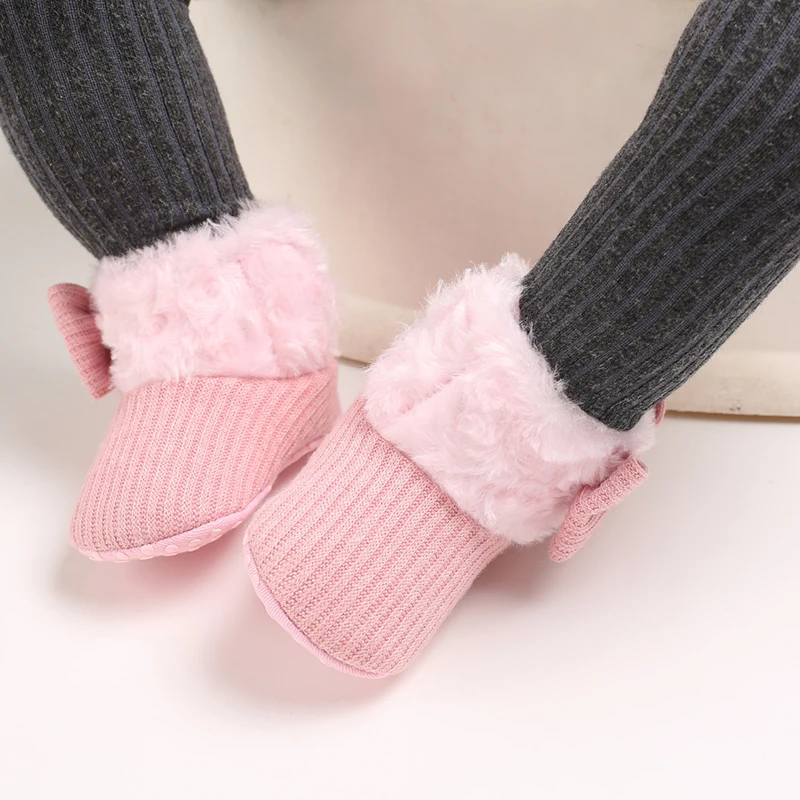 0-18Months Winter Snow Baby Boots Newborn Warm Booties Soft Sole First Walkers Shoes for Baby Girls Infant Shoes Toddler