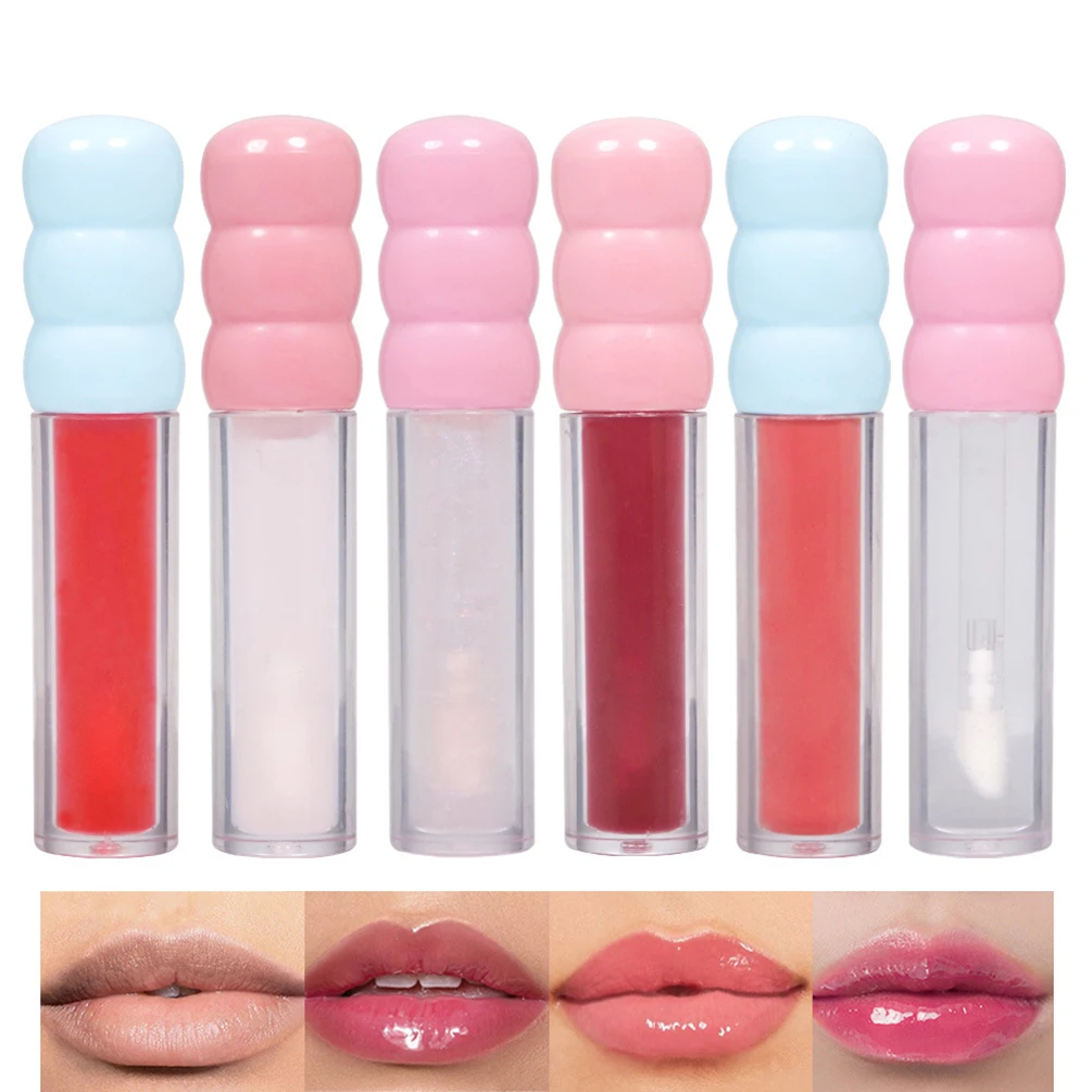 ลิปออยล์ 6 สี ผลิตภายใต้แบรนด์ส่วนตัว รับทำโลโก้ ลิปกลอสเนื้อฉ่ำวาว ใส ประกายละเอียด เนื้อฉ่ำมันวาวแบบหลายชั้น สำหรับขายส่ง ผลิตภัณฑ์วีแกน