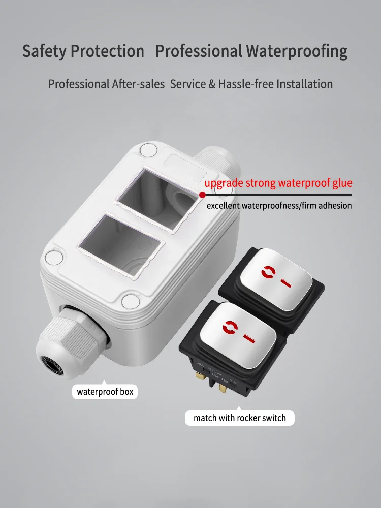 Interruttore da parete per luce esterna impermeabile IP66 Doppio interruttore elettrico SPDT a 2 vie a 2 vie Resistente alle intemperie 16/20A