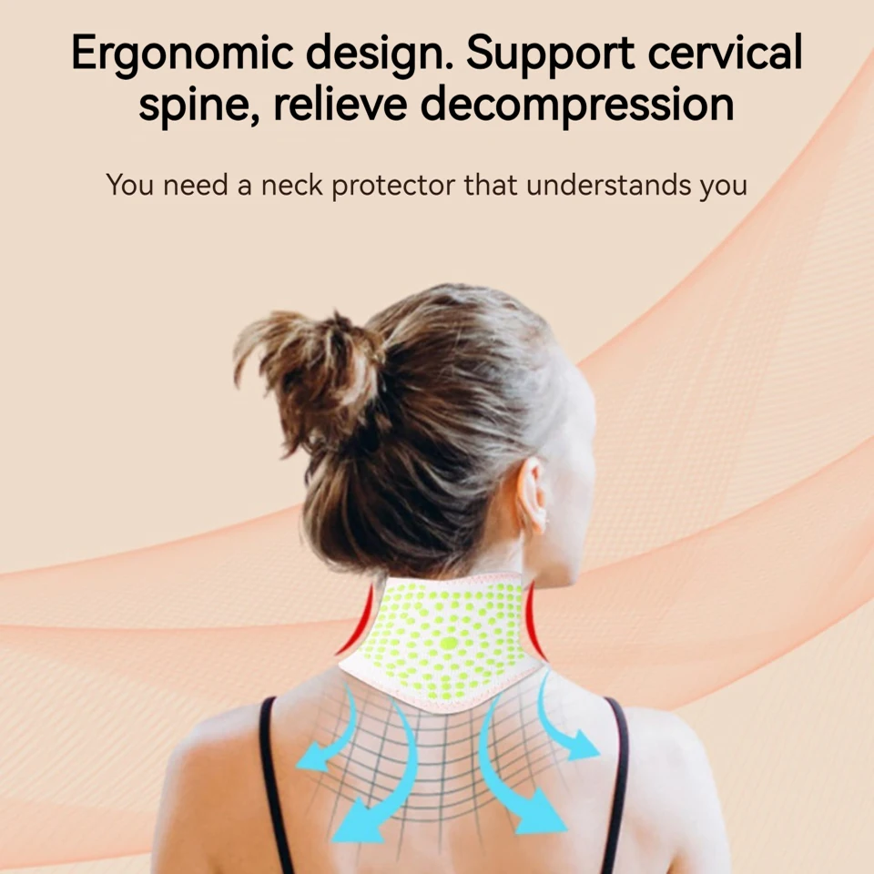 KoKossi 1PC Self-heating Neck Brace Wrap Brace Pain Relief Cervical Spine Hot Acupuncture Physical Therapy Neck Warming Support