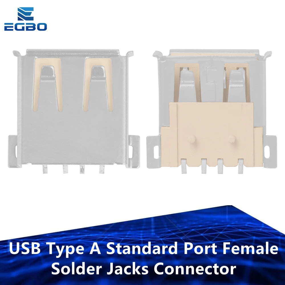 10PCS 2020 Hot Sale 10Pcs USB Type A Standard Port Female Solder Jacks Connector PCB Socket USB-A Type