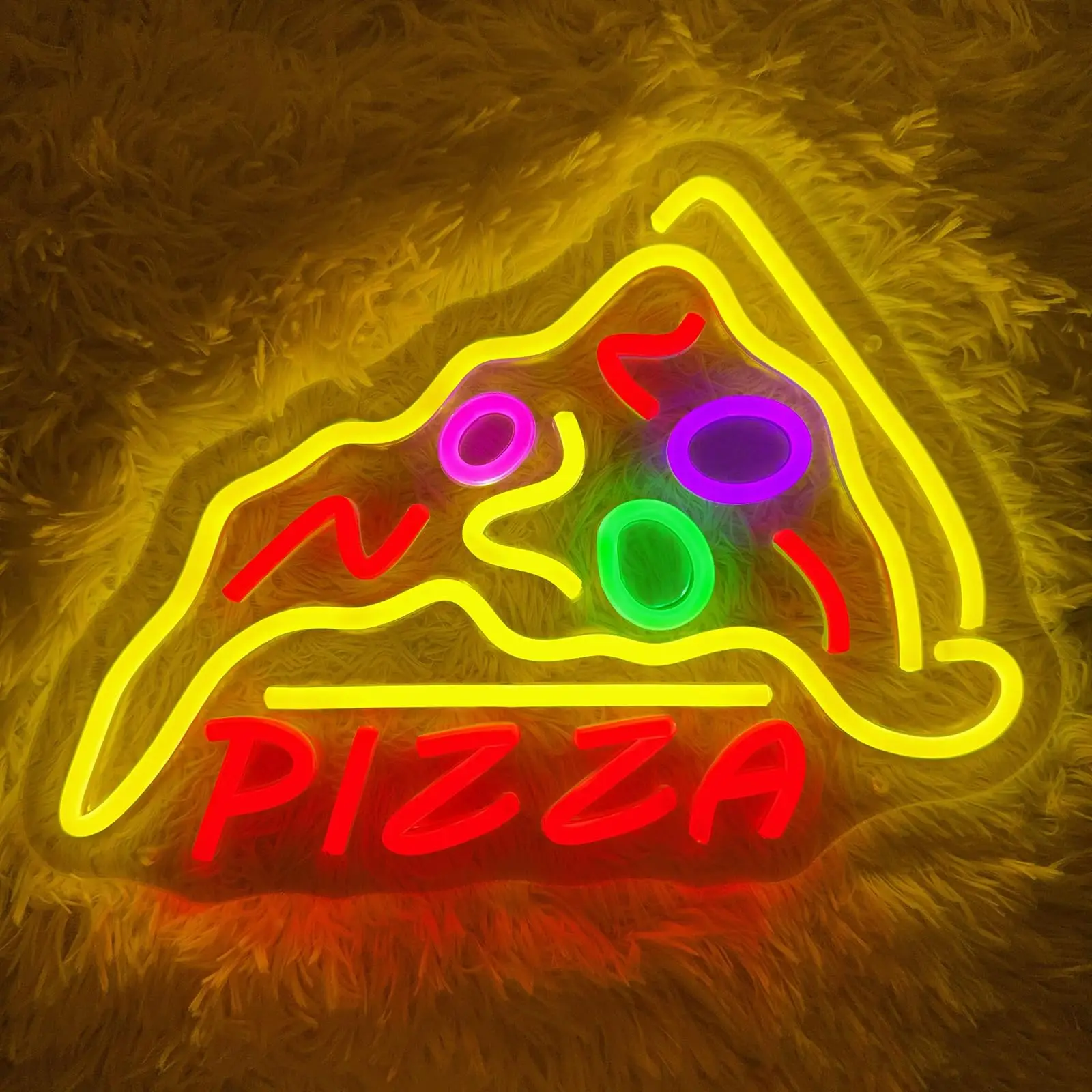

Pizza Neon Sign Pizza Shaped LED Light for Pizzeria,Food Home Restaurant,Kitchen,Store,Party Decorations Birthday Gift