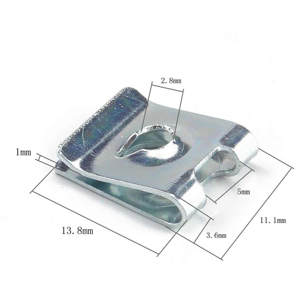 

200Pcs U Nut Fastener Clips Manganese Steel High Strength Easy Install for Motorcycle Fairing Bodywork Panel Self Tapping Spire