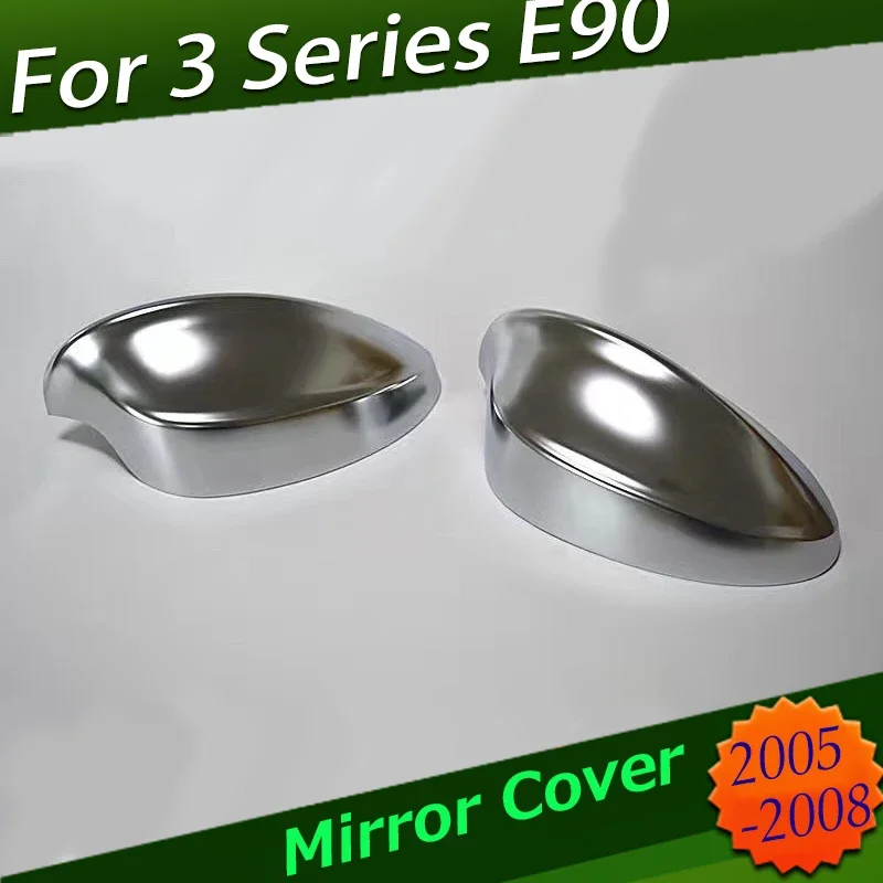 For BMW 3 Series E90 E91 E92 E93 Pre-facelift Car Side Rear View Back Mirror Cover 2005 2006 2007 2008 Replacement Matte Silver