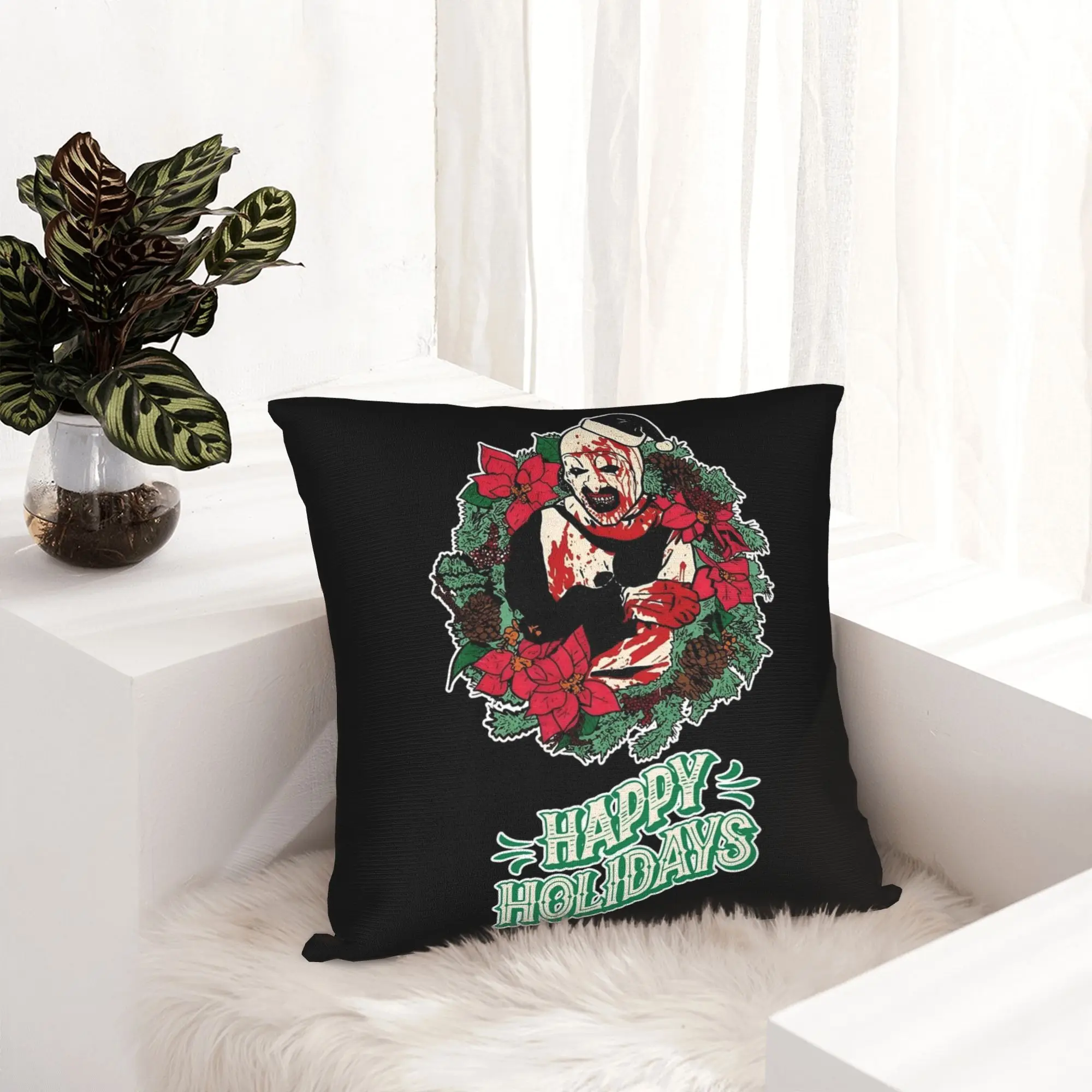 Terrifiers Art The Clown Pillowcase Printed Cushion Cover Decoration Halloween Pillow Case Cover Home Square