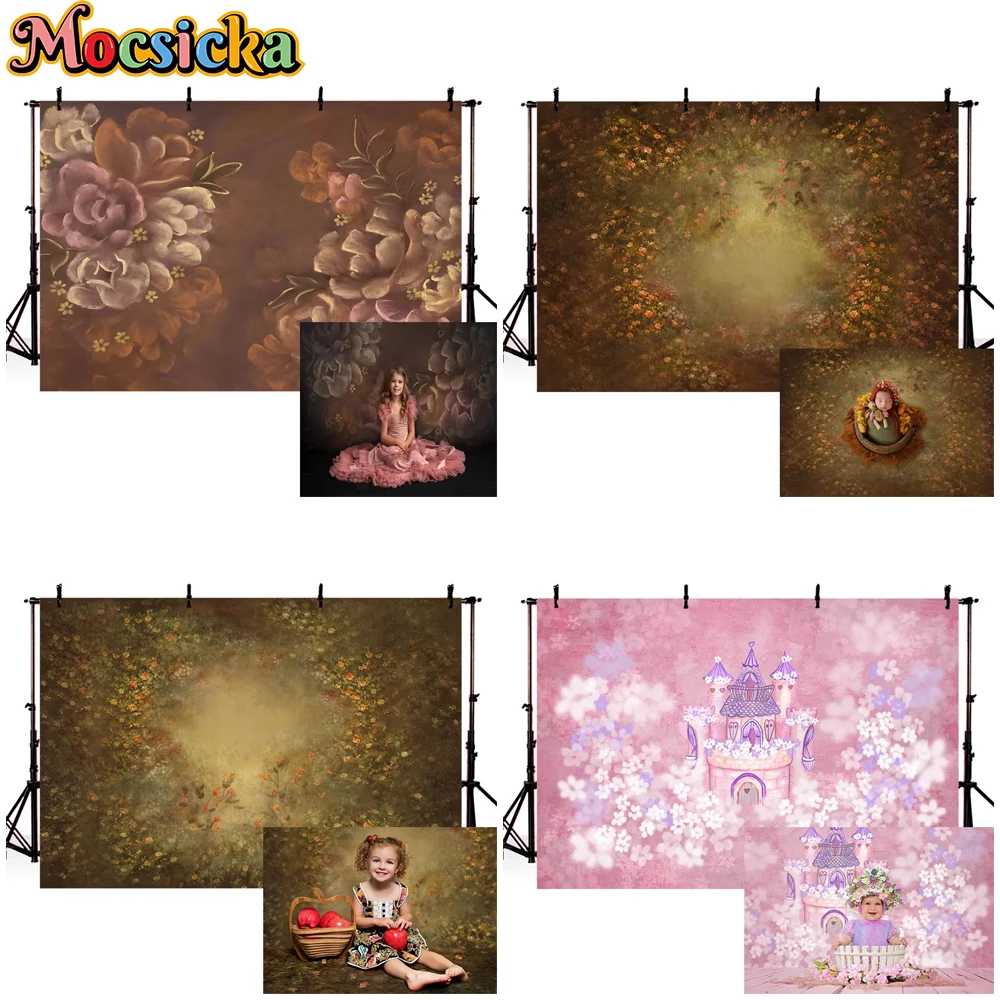 

Mocsicka Abstract Flower Photography Backdrop Studio Floral Decor Baby Newborn Portrait Birthday Photo Background Wedding Banner
