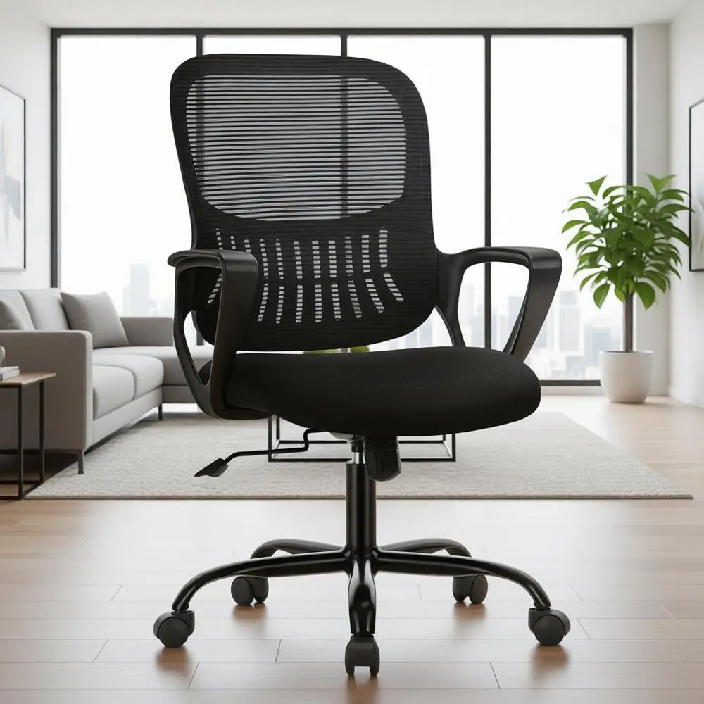 

Ergonomic Executive Swivel Chair with Mesh Back, Lumbar Support for Comfortable Home Office, Bedroom, Study, and Student Use