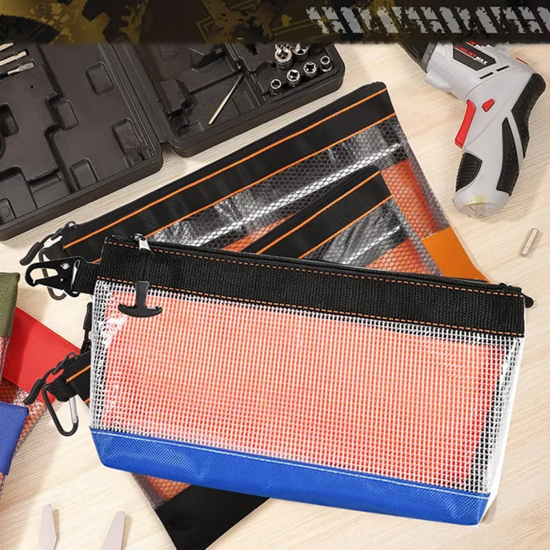 

Waterproof Storage Bag Transparent PVC Tool Bag Anti-static Hardware Kit Portable Parts Bag Multifunctional Practical Work Bag