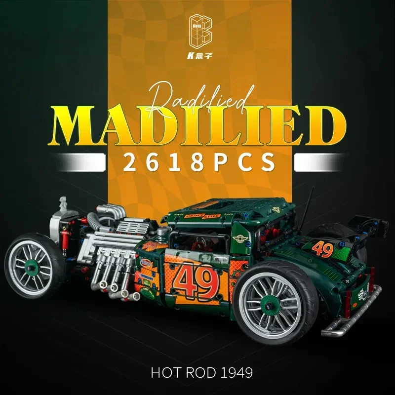 

Конструктор KBOX 10509 Limited Edition MOC: Техническая модель винтажного автомобиля в стиле киберпанк, игрушка для детей, подарок на Рождество