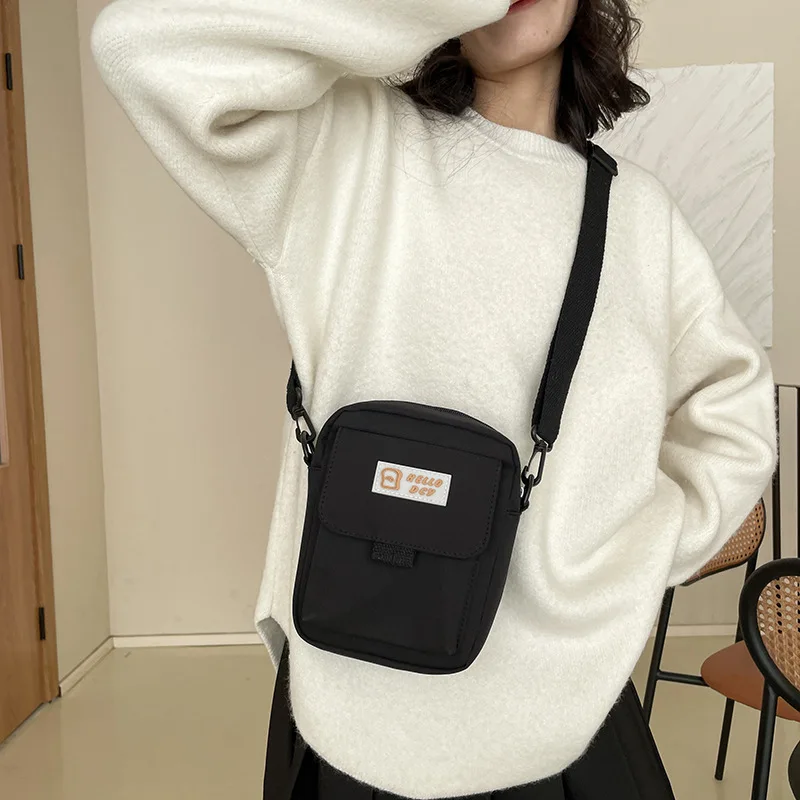 Mini Crossbody Bag for Women Fashion Small Female Canvas Shoulder Bags Korean Phone Purse Cute Students Purse