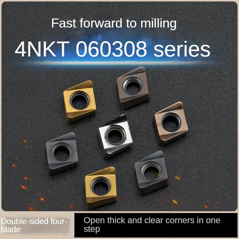 

Double sided fast feed milling insert 4NKT060308 90 degree right angle milling insert replaces 1135 high-efficiency