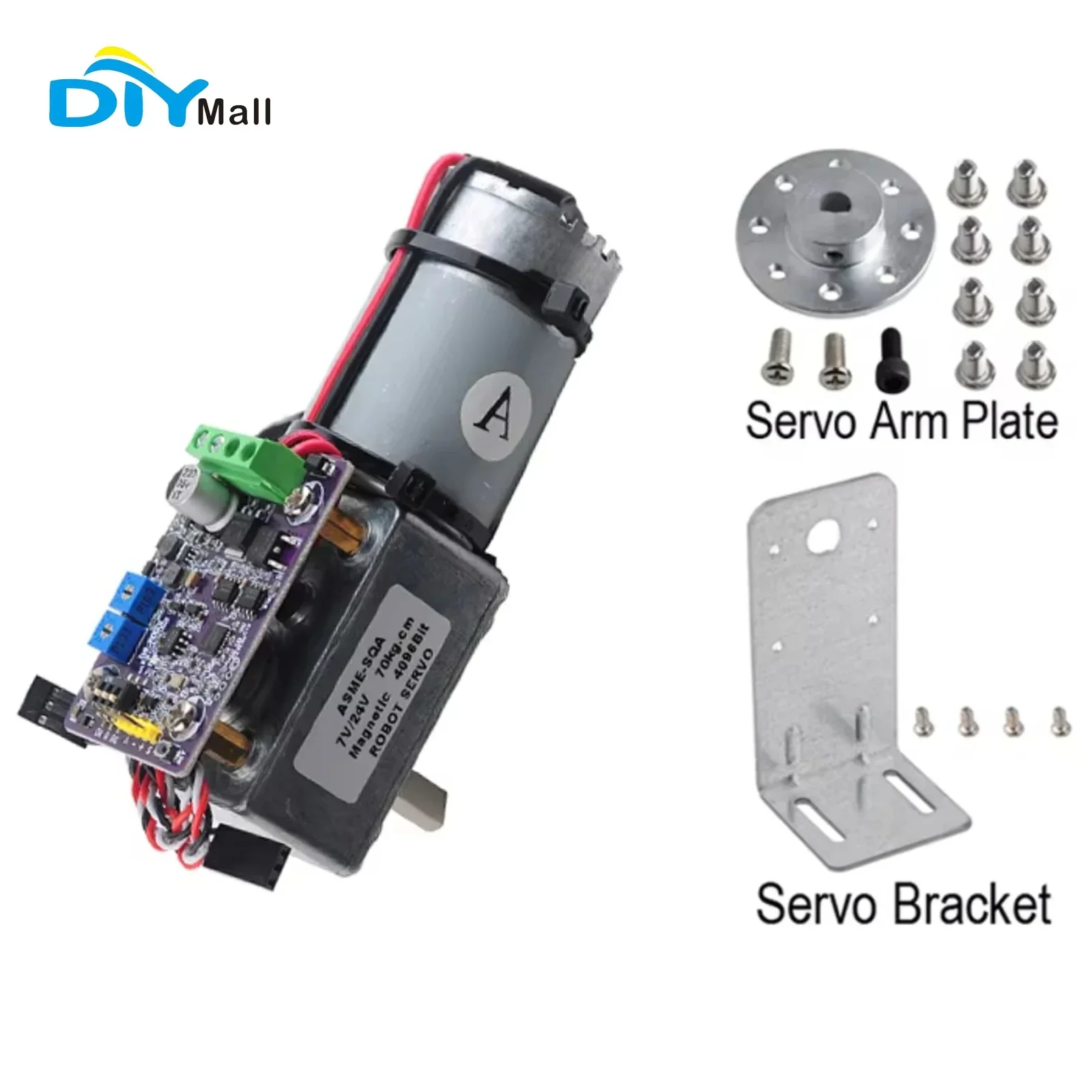 ASME-SQA 70kg.cm High Torque Servo Worm gear reducer self-locking magnetic coding servo 60 degree for Robot Arm Valve