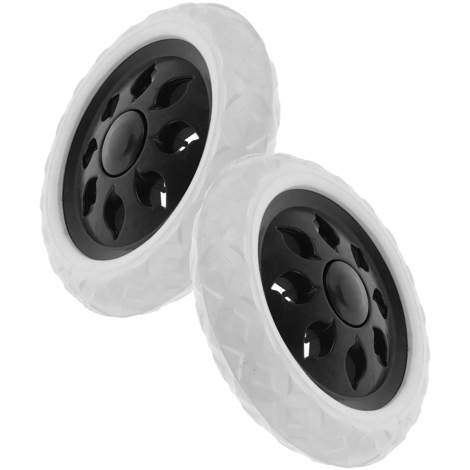 2 Pcs Grocery Cart Wheel Accessories Replacement Wheels Lawn Mower Garden Plastic Accessory