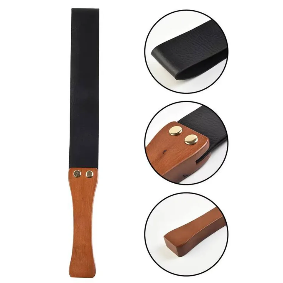 Flogger Leather Bdsm Sex Whip Wooden Handle Spanking Paddle Adult Sex Toys For Women Bondage Restraints Whips Sex Shop 3