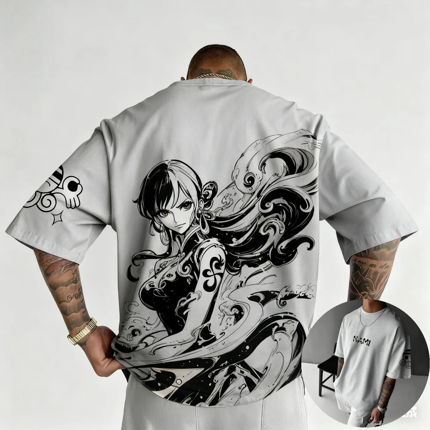 T-shirt modello anime T-shirt Street Wear T-shirt estiva nuova casual allentata Boa Hancock T-shirt con motivo stampato Top in puro cotone moda