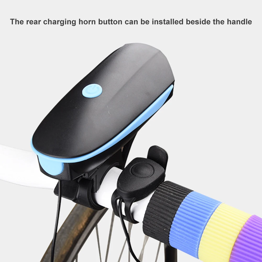 

WSKEJI 2 IN 1 LED Bike Light with Electric Bell trembler buzzers horn switch Cycling Bicycle Lamp Battery Built-in USB Charging