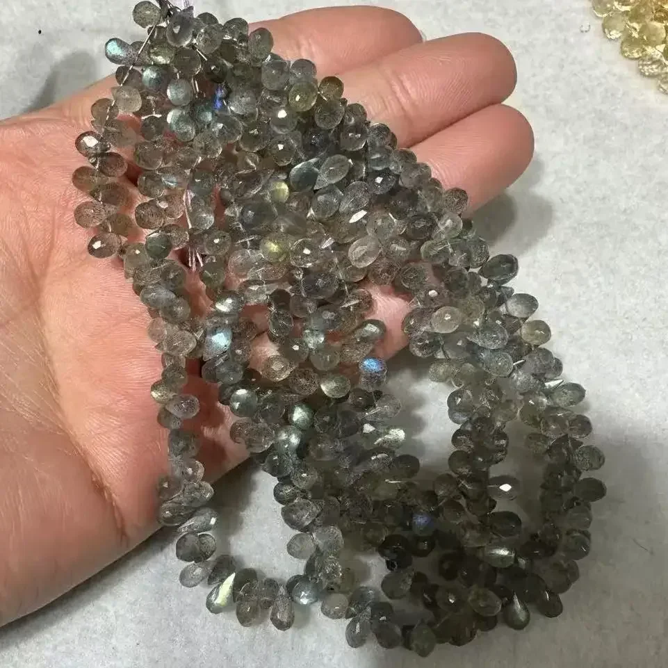 

Оптовая продажа граненых свободных бусин из натурального лунного камня в форме капли воды браслет или ожерелье из драгоценных камней для изготовления ювелирных изделий своими руками для женщин