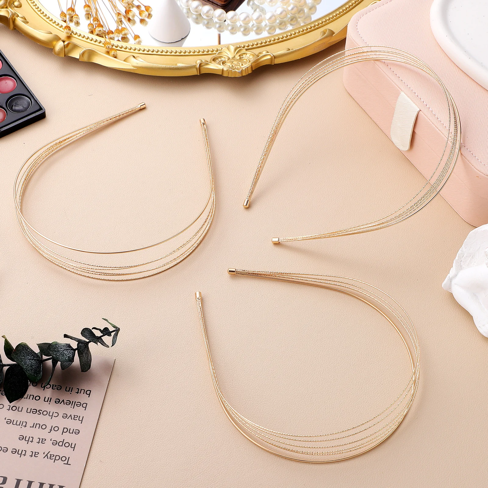 3Pcs Multi Layers Metal Wire Headband Thin Hair Band Wedding Party Bridal Hair Accessories Layered Headband Bridal Headdress