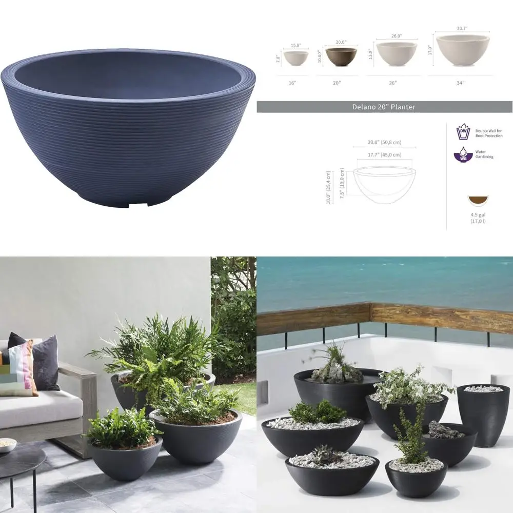 

Round Shallow Plant Pot for Indoor and Outdoor Use, Ideal for Water Gardens, Bonsai, and Succulents