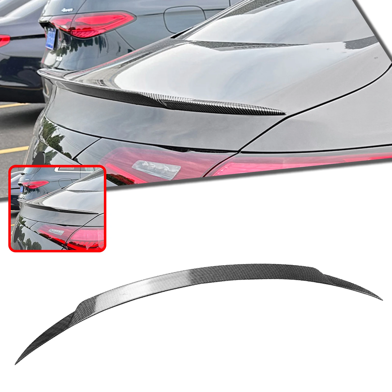 

Tailgate Rear Trunk Lid Spoiler Wing Tail Splitter Lip For Mercedes Benz C236 CLE Class Coupe 2-Door CLE300 CLE450 AMG 2024-2026