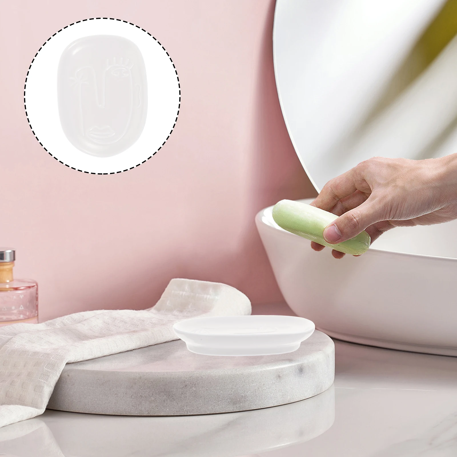 

Stylish Soap Holder Wall-mounted Decorative Dish Rack Tray Ceramic Jewelry Porcelain